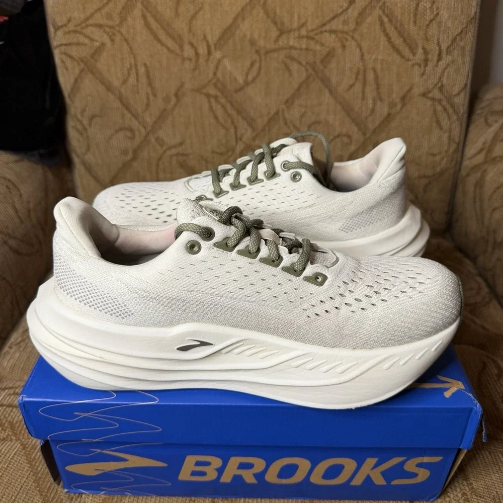 Brooks Men's Glycerin Max Running Shoes, Grey/Dusty Olive/Tea, US Size 8 - Picture 2 of 10